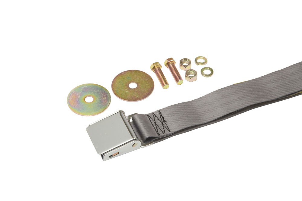 1958-72 Seat Belts With Chrome Buckle GRY