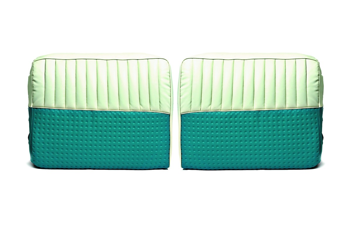 1955 2 Door Nomad Wagon Seat Cover Sets -Coral/Gray