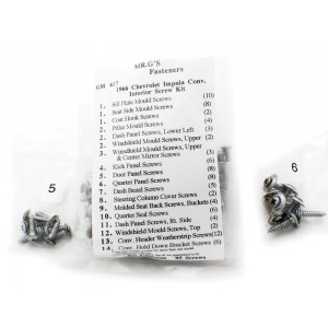 1966 Chevrolet Impala Convertible Interior Trim Screw Kit -95 pieces