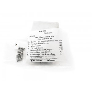 1961 Chevrolet Full-Size Exterior Trim Screw Kit -30 pieces