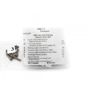 1962 Chevrolet Full-Size Exterior Trim Screw Kit -40 pieces