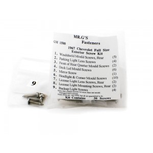 1967 Chevrolet Full-Size Exterior Trim Screw Kit -36 pieces