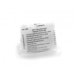 1971 Chevrolet Nova Exterior Trim Screw Kit -35 pieces